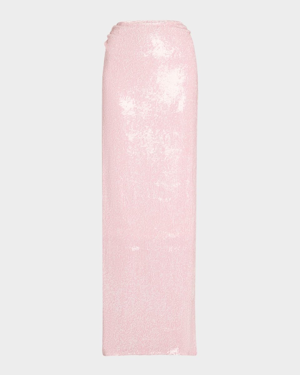 Ruched Sequin Maxi Skirt